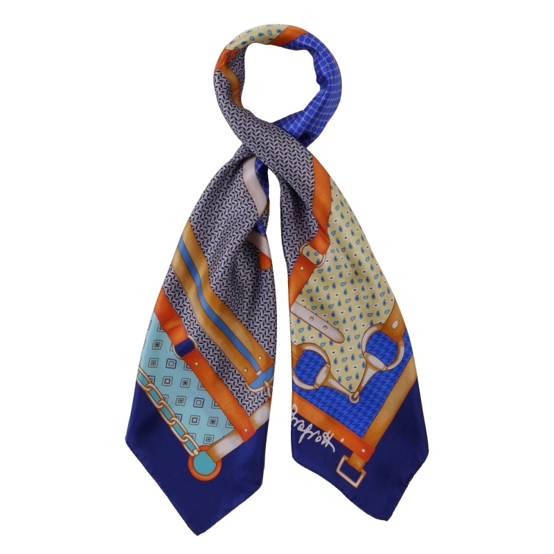 Esarfa matase Fashion Geometry blue