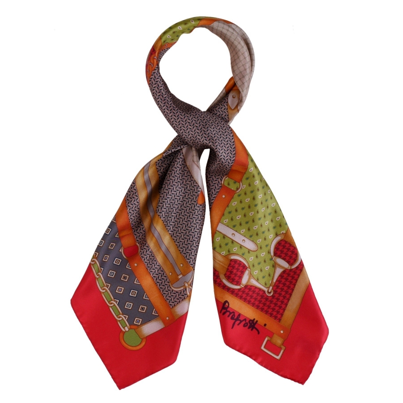 Esarfa matase Fashion Geometry red