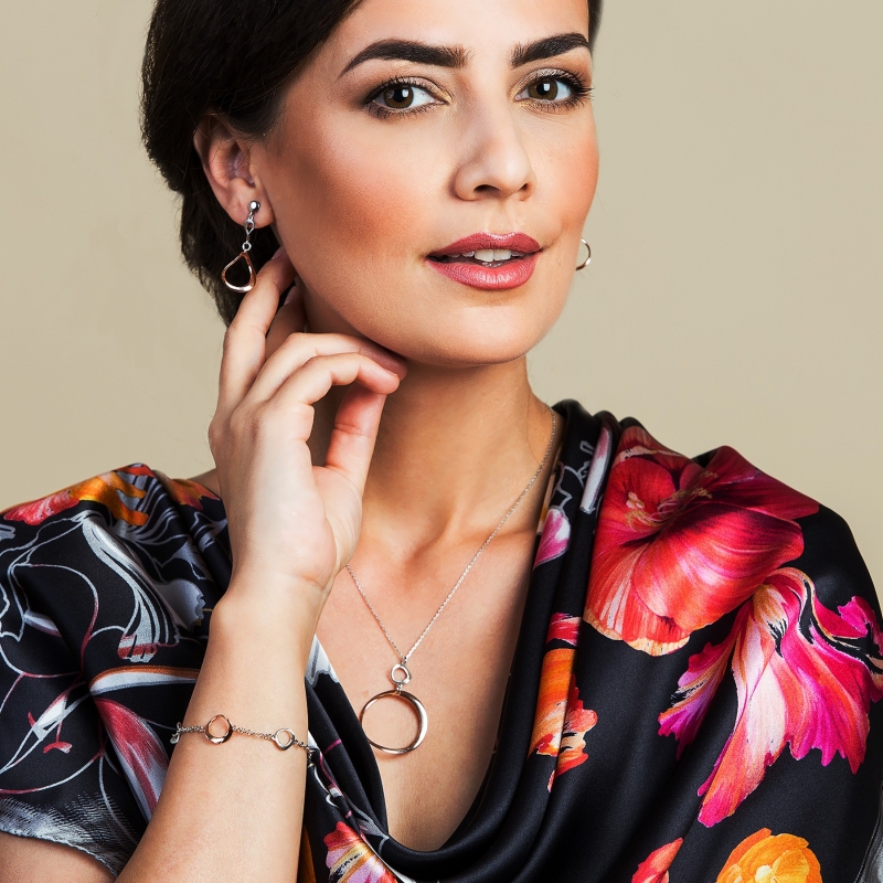 Geisha black silk scarf