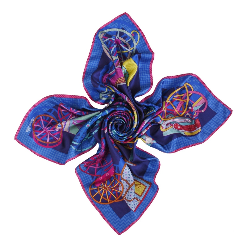 Esarfa matase Paris d'autre fois bleu