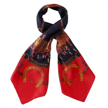 Riding at Down red silk scarf