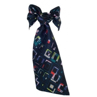 Esarfa cu volan romburi fond blumarin