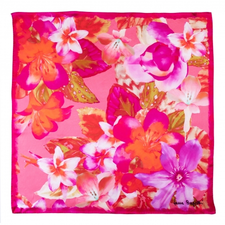 Silk scarf Floral Obssesion pink