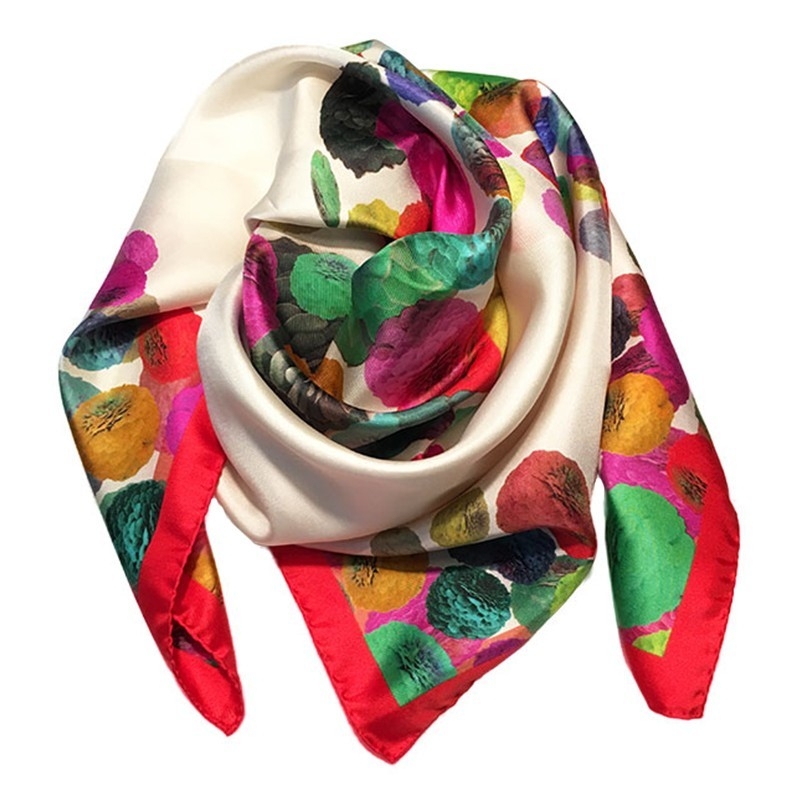 Silk scarf RR 70 Zinnie Red