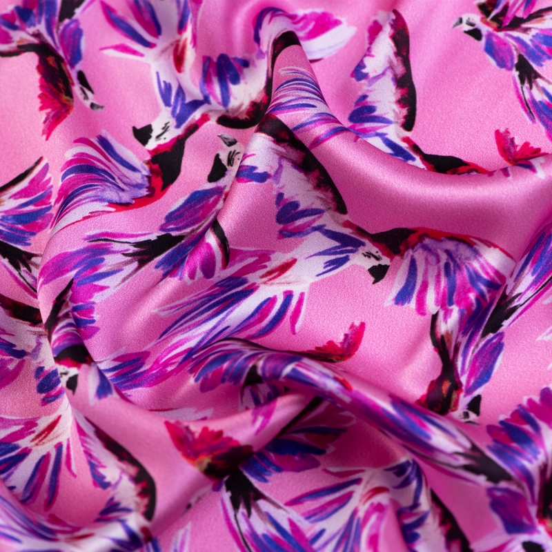 Esarfa matase Like a bird fucsia