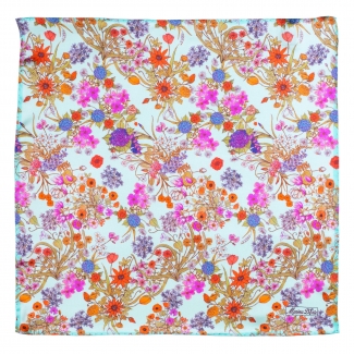 Silk scarf Essence of Summer turcoaz