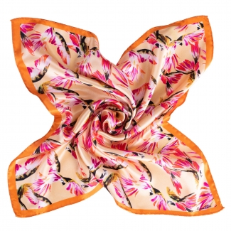 Silk scarf Like a bird orange
