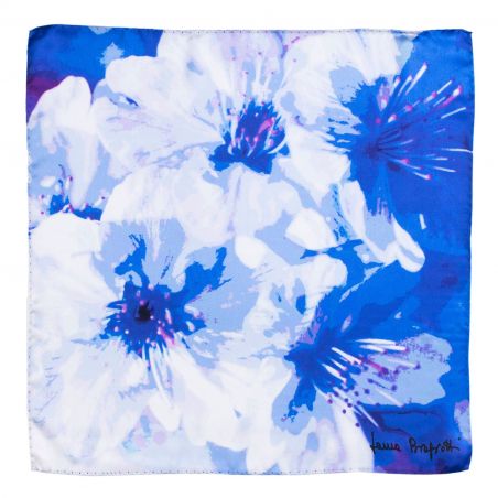 Silk scarf Just Spring blue