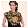 Cadou Esarfa matase Bohemian Paisley Black  si Cercei argint Prestige
