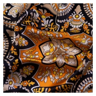 Cadou Esarfa matase Bohemian Paisley Black  si Cercei argint Prestige