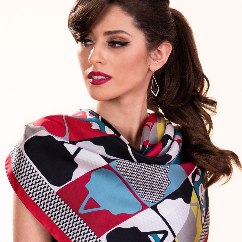Silk Scarf RR 70 Boresette Red