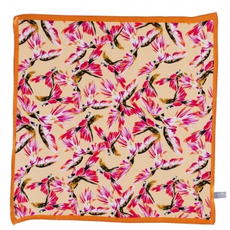 Silk scarf Like a bird orange