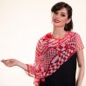 Silk shawl Retro Vibes red