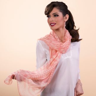 Silk shawl Retro Vibes corai