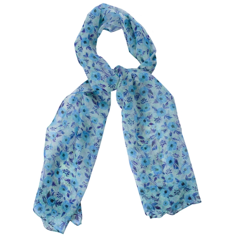 Silk shawl Campo di Fiore ciel