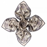 Gift: Inside beauty paisley beige silk scarf and Morning Light Agate silver earrings