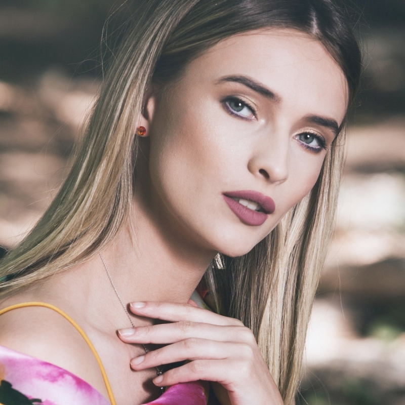 Gift: Desire pink Silk scarf and Swarovski Fireopal silver earrings