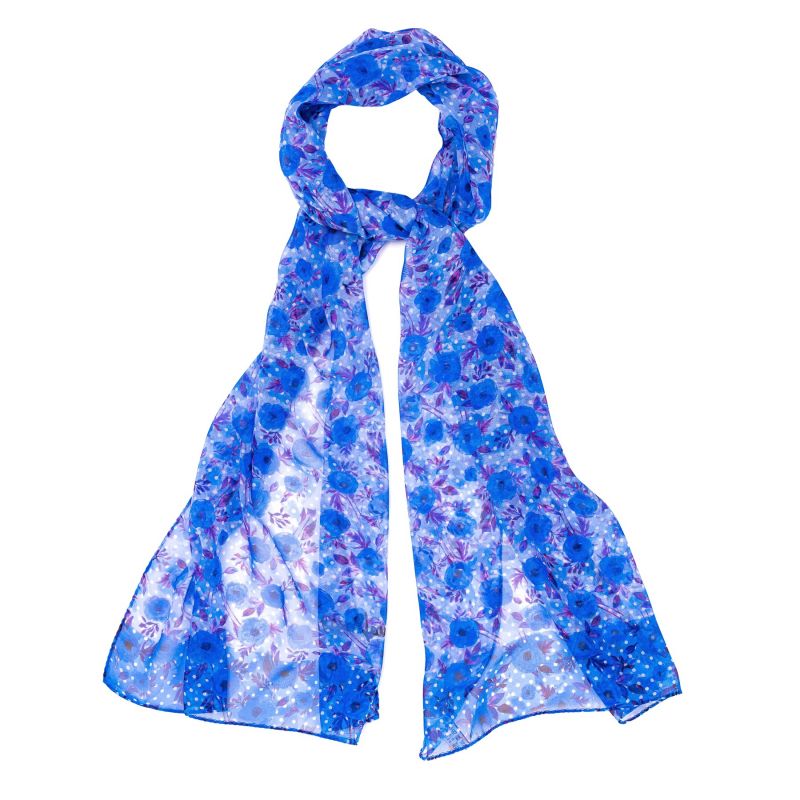 Silk shawl Campo di Fiore blue
