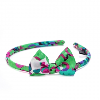 Silk Headband  It's Raining Flowers green