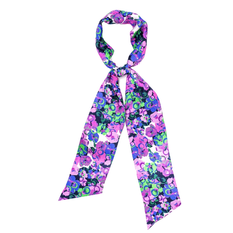 Silk Scarf It's Raining Flowers lila