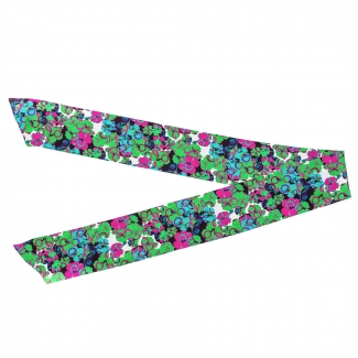 Silk Scarf It's Raining Flowers green