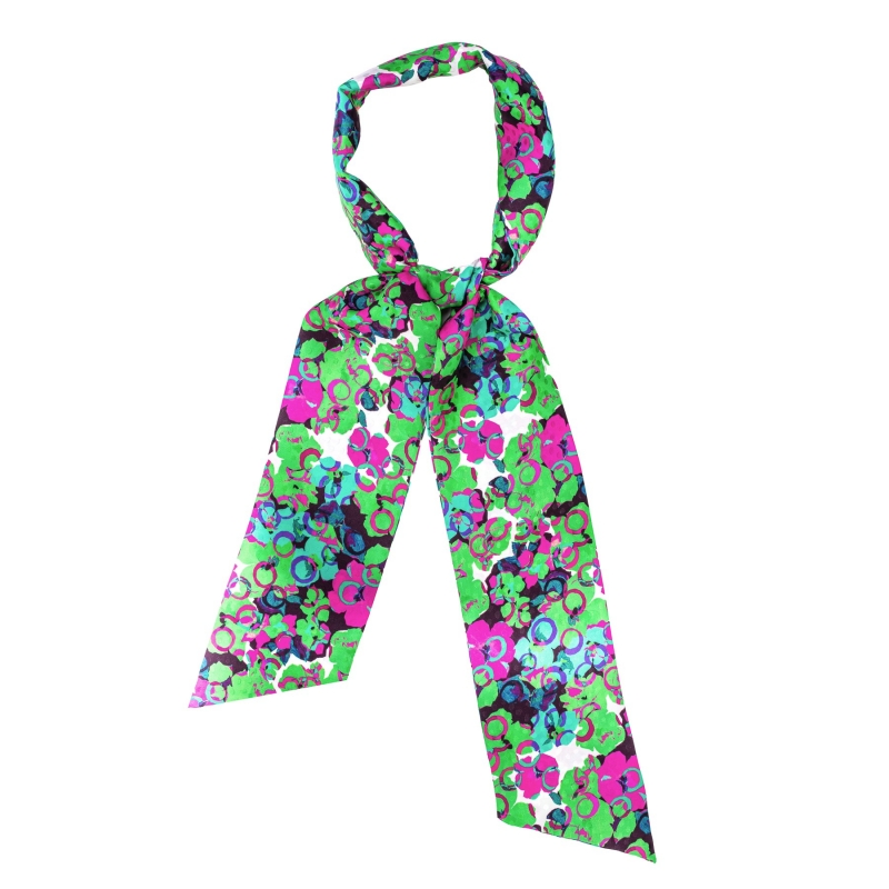Silk Scarf It's Raining Flowers green
