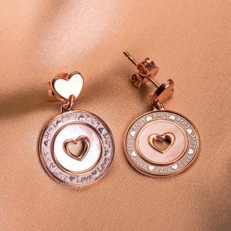 Sterling Silver Earrings Love white