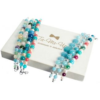 Aventurine, Angelite and Pink Quartz Luxury Bracelet