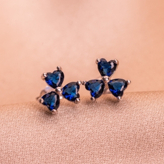 Sterling Silver Earrings Tres Jolie blue