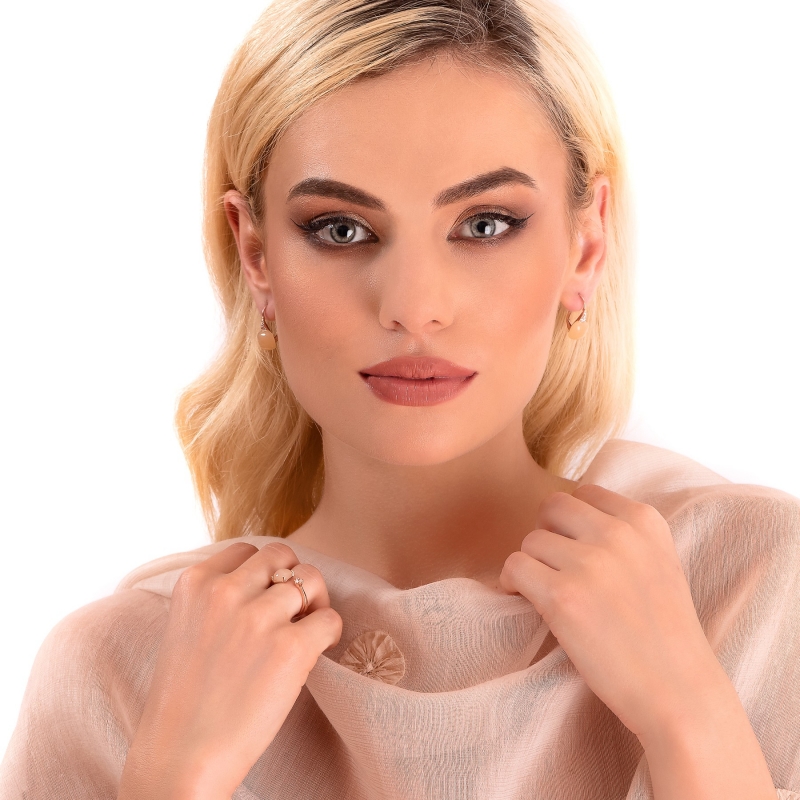 Cercei argint Champagne Milky