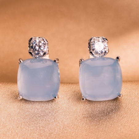 Cercei argint Aqua Milk