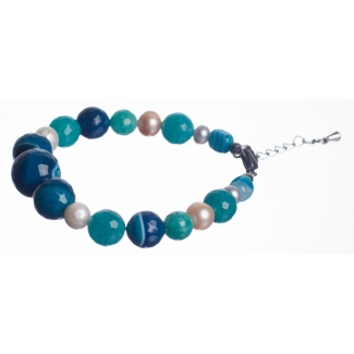 Blue and Turquoise Agates Luxury Bracelet