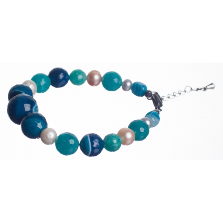 Blue and Turquoise Agates Luxury Bracelet