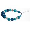 Blue and Turquoise Agates Luxury Bracelet