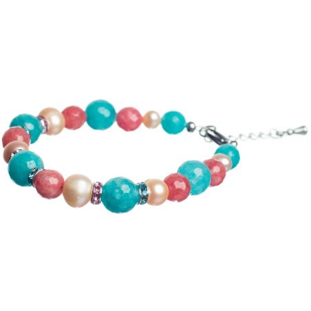 Pink and Turquoise Agates Luxury Bracelet