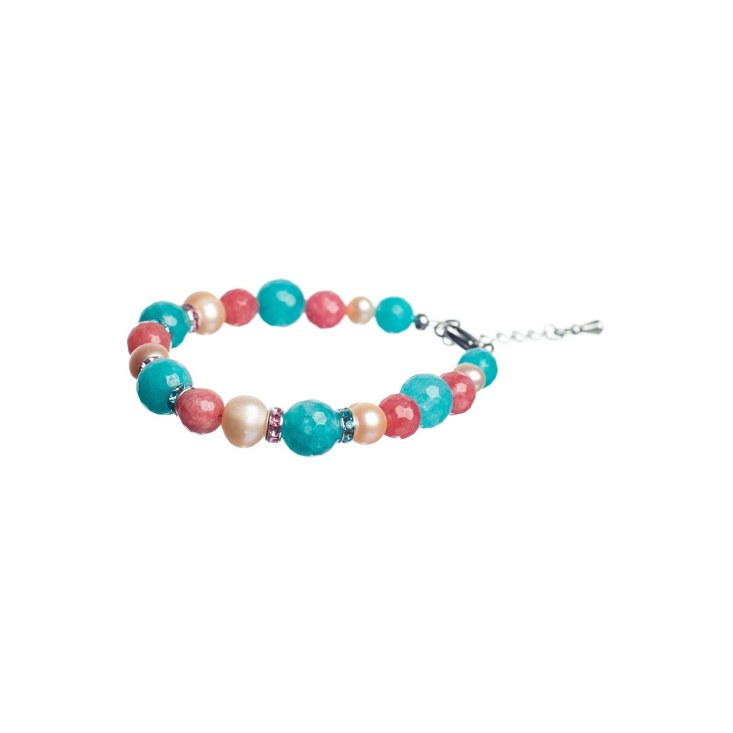 Pink and Turquoise Agates Luxury Bracelet