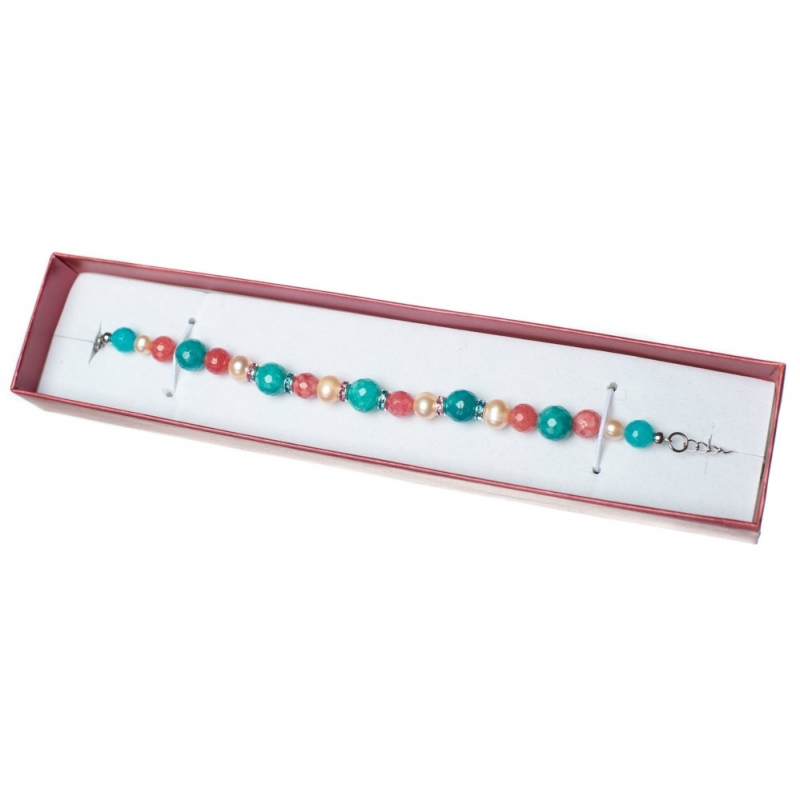 Pink and Turquoise Agates Luxury Bracelet