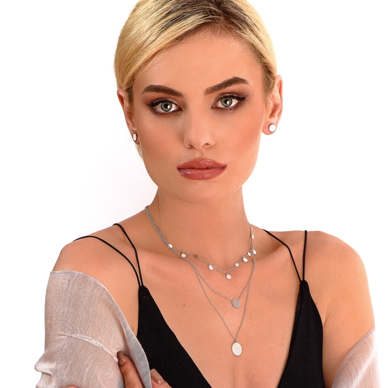 Cercei argint Minimal White Shell round