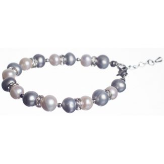Grey and White Pearl Luxury Bracelet
