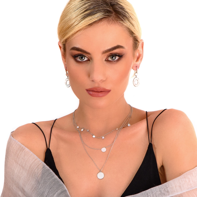 Colier argint Minimal White Shell salba