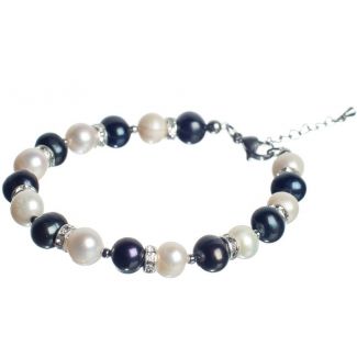 Black and White Pearls Luxrury Bracelet