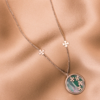 Colier argint Lucky Clovers 