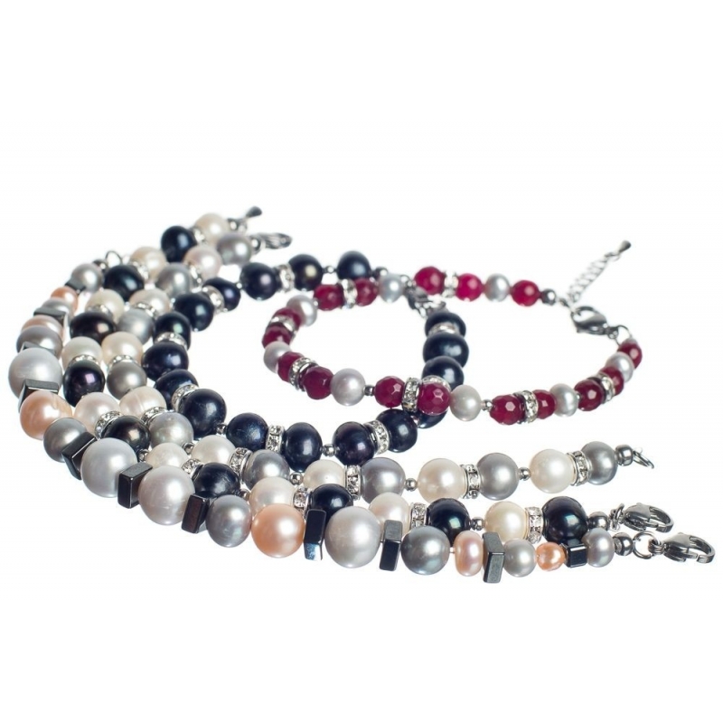 Black and White Pearls Luxrury Bracelet