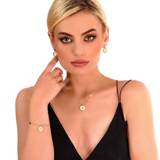 Colier argint Love gold