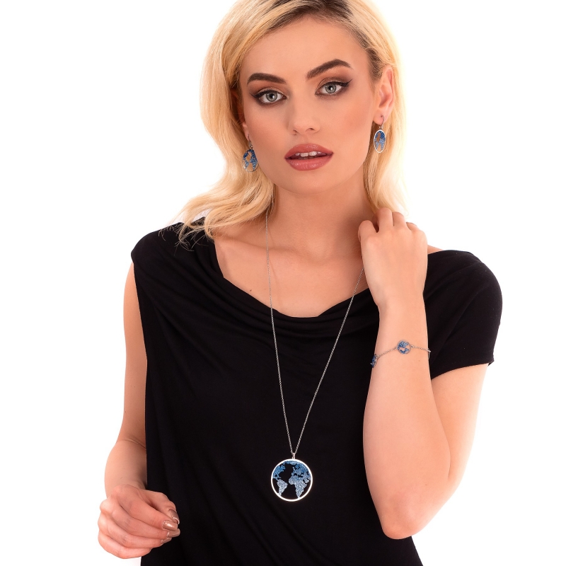 Sterling Silver Necklace Beauty Of The World