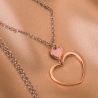 Sterling Silver Necklace Hearts pink
