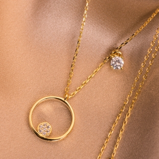 Sterling Silver Necklace Full Life gold