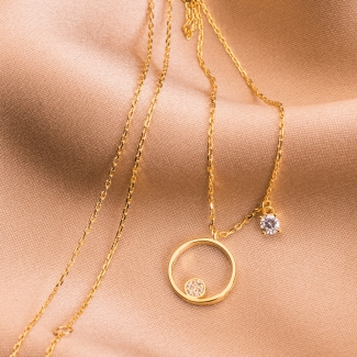 Sterling Silver Necklace Full Life gold