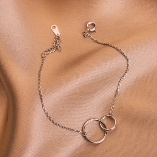 Zirconia Until the Moon & Back silver bracelet