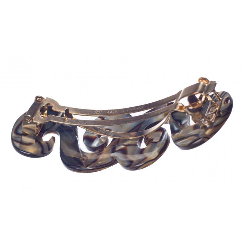 ONYX Grey Shell Arabic Barrette